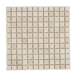 GoodHome Mosaïque beige 30,5x30,5cm Travertino pierre naturelle mat- Mosaïque Pour Pièce À Vivre|Travertin