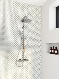 GoodHome Mosaïque Pour Wc|Mosaïque Pour Douche<Mosaïque blanc 28,5x30,5cm intérieur