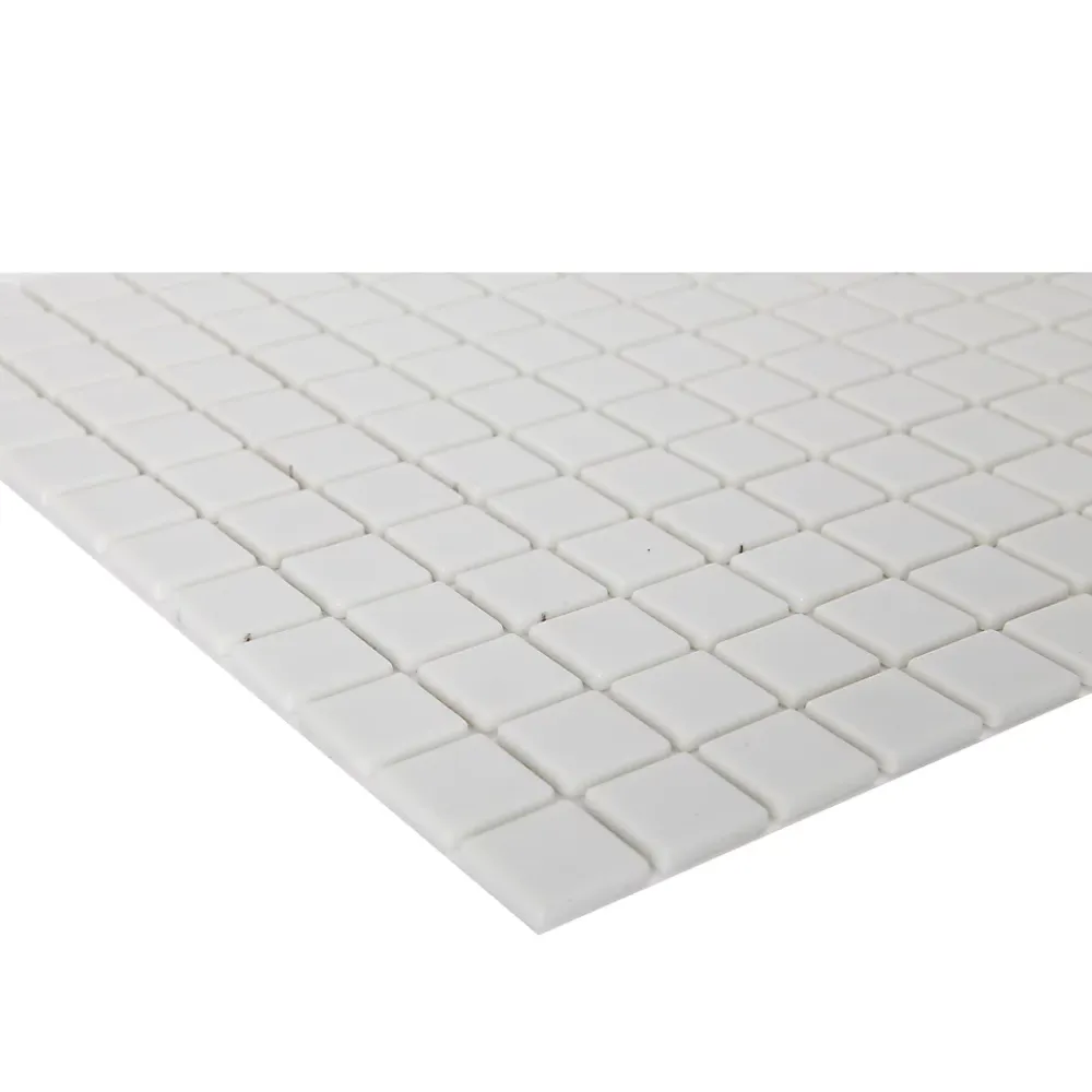 GoodHome Mosaïque blanc 30x30cm Plain carré- Mosaïque Pour Douche|Mosaïque Pour Wc