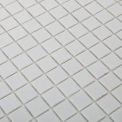 GoodHome Mosaïque blanc 30x30cm Plain carré- Mosaïque Pour Douche|Mosaïque Pour Wc