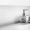 GoodHome Mosaïque blanc 30x30cm Plain- Mosaïque|Mosaïque Pour Wc