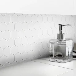 GoodHome Mosaïque blanc 30x30cm Plain- Mosaïque|Mosaïque Pour Wc