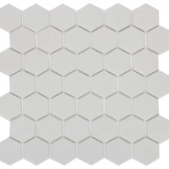 GoodHome Mosaïque blanc 30x30cm Plain- Mosaïque|Mosaïque Pour Wc