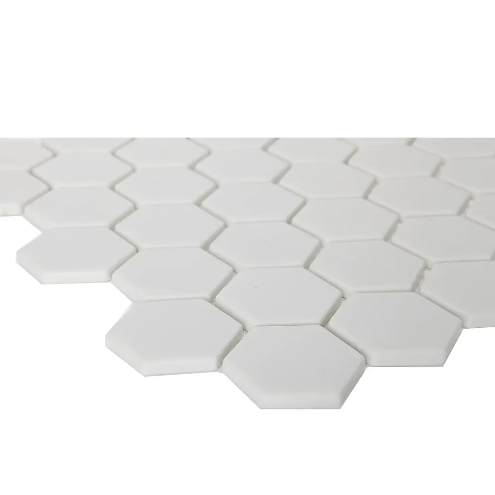 GoodHome Mosaïque blanc 30x30cm Plain- Mosaïque|Mosaïque Pour Wc