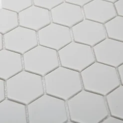 GoodHome Mosaïque blanc 30x30cm Plain- Mosaïque|Mosaïque Pour Wc