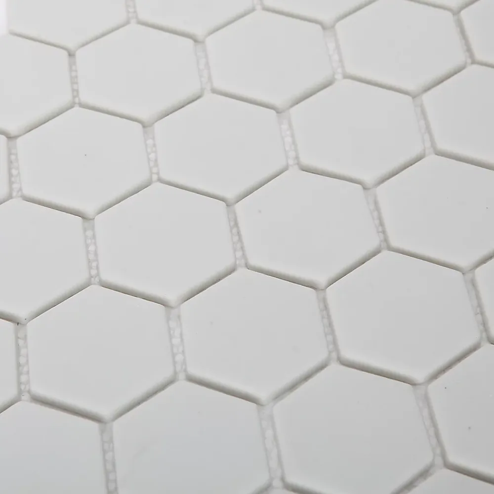 GoodHome Mosaïque blanc 30x30cm Plain- Mosaïque|Mosaïque Pour Wc