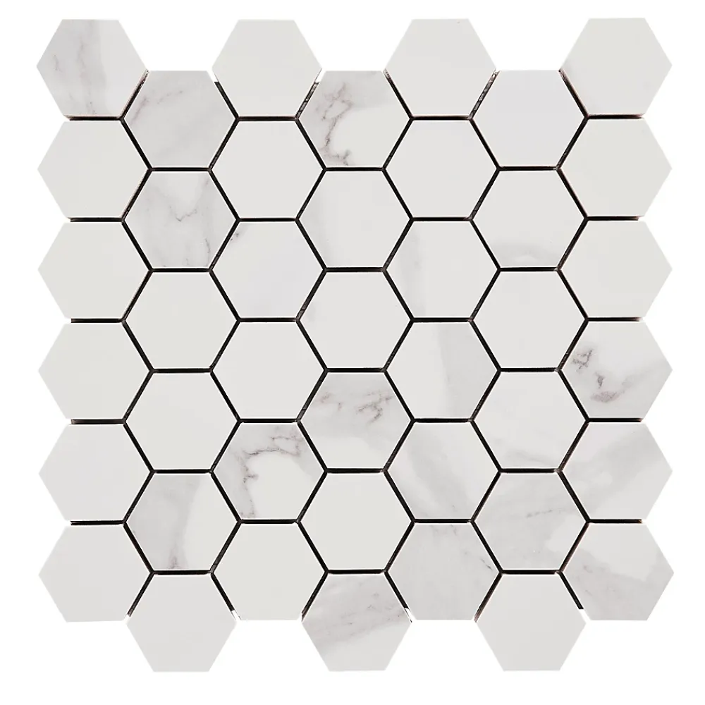 GoodHome Mosaïque blanc 30x30cm Ultimate marble mat- Mosaïque|Mosaïque Pour Douche