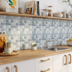 GoodHome Mosaïque Pour Wc|Mosaïque Pour Pièce À Vivre<Mosaïque bleu et blanc 30x30cm