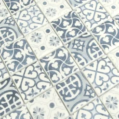 GoodHome Mosaïque Pour Wc|Mosaïque Pour Pièce À Vivre<Mosaïque bleu et blanc 30x30cm