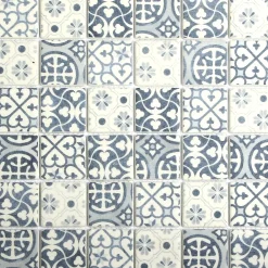 GoodHome Mosaïque Pour Wc|Mosaïque Pour Pièce À Vivre<Mosaïque bleu et blanc 30x30cm