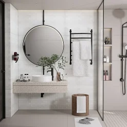 GoodHome Mosaïque céramique blanc L. 29,3 x l. 28,8 cm- Mosaïque Pour Salle De Bains|Mosaïque