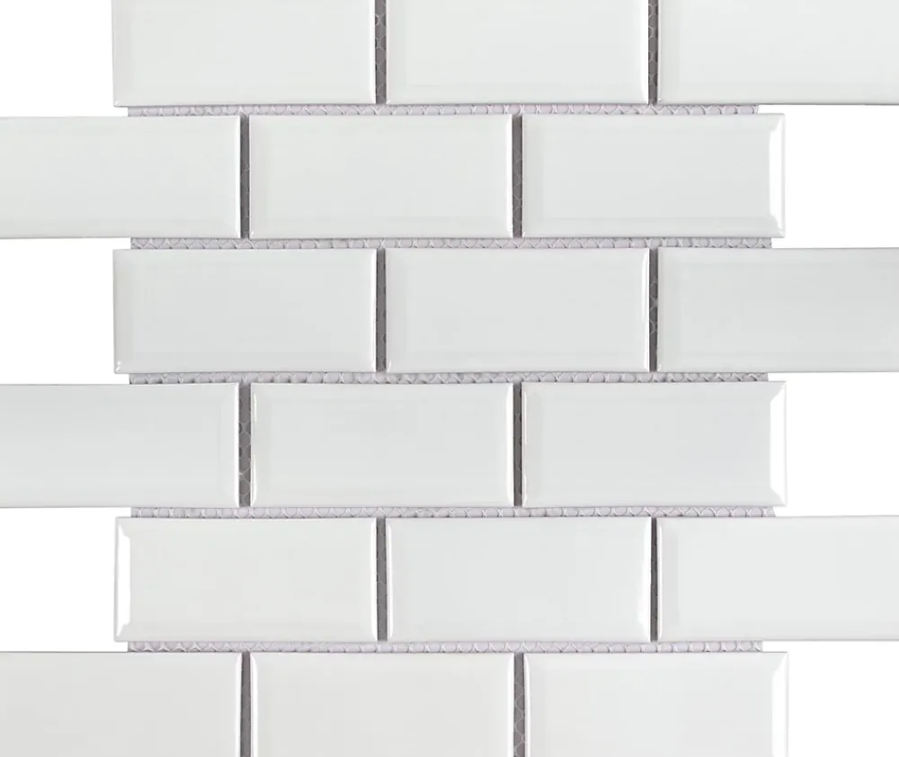 GoodHome Mosaïque céramique blanc L. 29,3 x l. 28,8 cm- Mosaïque Pour Salle De Bains|Mosaïque