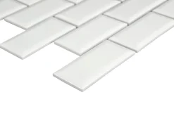 GoodHome Mosaïque céramique blanc L. 29,3 x l. 28,8 cm- Mosaïque Pour Salle De Bains|Mosaïque