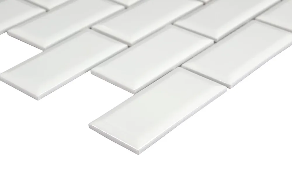 GoodHome Mosaïque céramique blanc L. 29,3 x l. 28,8 cm- Mosaïque Pour Salle De Bains|Mosaïque