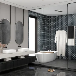 GoodHome Mosaïque céramique bleu L. 29,3 x l. 28,8 cm- Mosaïque Pour Pièce À Vivre|Mosaïque Pour Salle De Bains