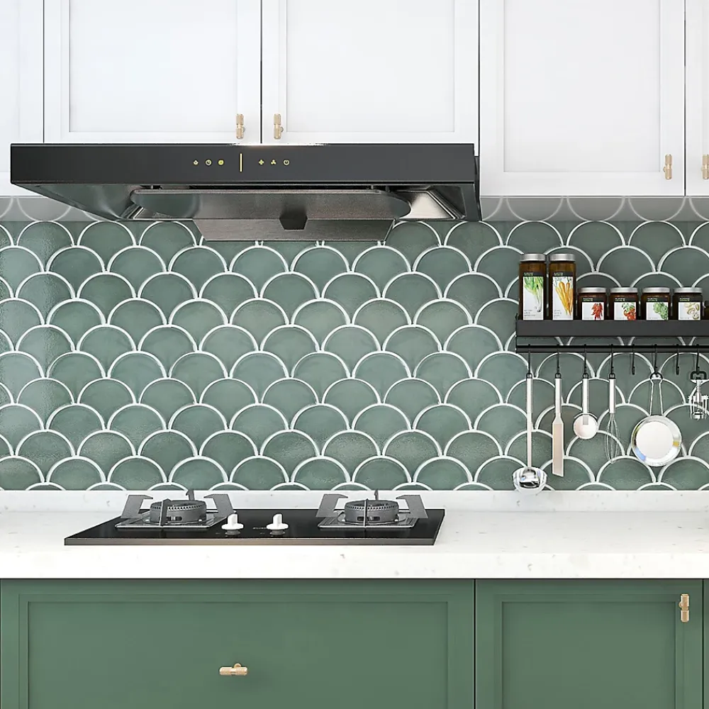 GoodHome Mosaïque céramique gris L. 25,9 x l. 27,3 cm- Mosaïque Pour Pièce À Vivre|Mosaïque