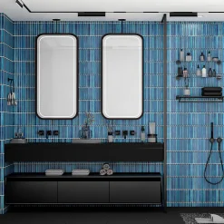 GoodHome Mosaïque Pour Douche<Mosaïque céramique Luisa bleu L. 29,8 x l. 29,5 cm