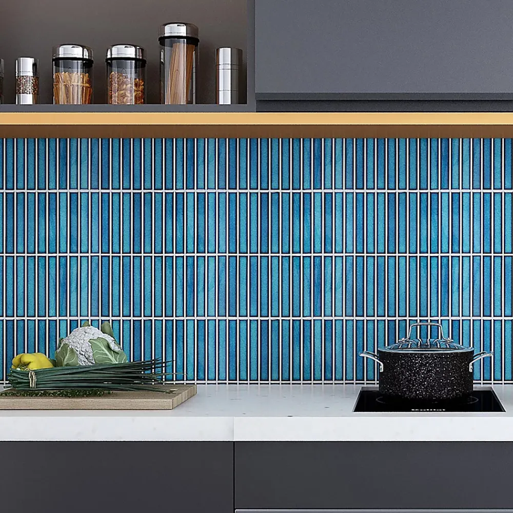GoodHome Mosaïque Pour Douche<Mosaïque céramique Luisa bleu L. 29,8 x l. 29,5 cm