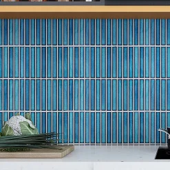 GoodHome Mosaïque Pour Douche<Mosaïque céramique Luisa bleu L. 29,8 x l. 29,5 cm