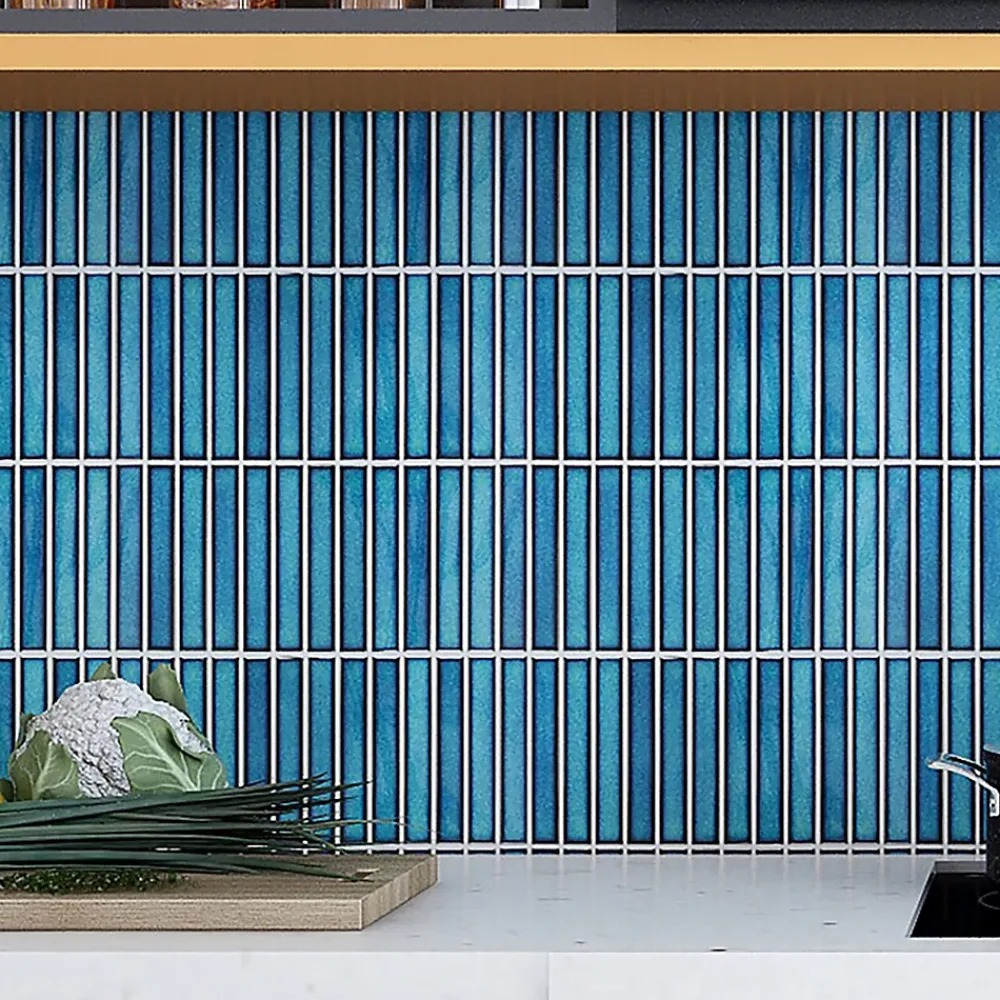 GoodHome Mosaïque Pour Douche<Mosaïque céramique Luisa bleu L. 29,8 x l. 29,5 cm