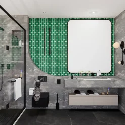 GoodHome Mosaïque céramique Trentiemax vert L. 29,3 x l. 28,8 cm- Mosaïque Pour Wc|Mosaïque Pour Pièce À Vivre
