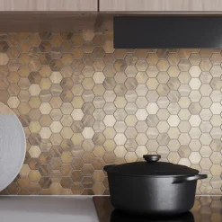 GoodHome Mosaïque cuivre 29,9x29,6cm Enaide- Mosaïque Pour Douche|Mosaïque Pour Wc