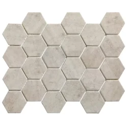 Ilcom Mosaïque Pour Pièce À Vivre|Mosaïque Pour Salle De Bains<Mosaïque de verre pressé antidérapant R11 pour salle de bain ou cuisine 43.5cm x 34.5cm - Taupe Stone Light Matt (0,15m²)