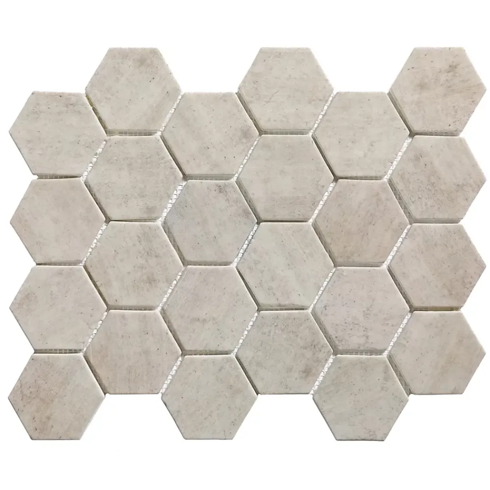 Ilcom Mosaïque Pour Pièce À Vivre|Mosaïque Pour Salle De Bains<Mosaïque de verre pressé antidérapant R11 pour salle de bain ou cuisine 43.5cm x 34.5cm - Taupe Stone Light Matt (0,15m²)