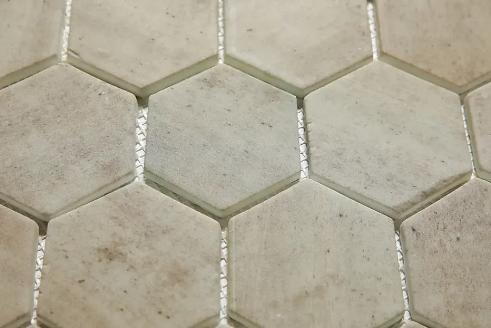 Ilcom Mosaïque Pour Pièce À Vivre|Mosaïque Pour Salle De Bains<Mosaïque de verre pressé antidérapant R11 pour salle de bain ou cuisine 43.5cm x 34.5cm - Taupe Stone Light Matt (0,15m²)
