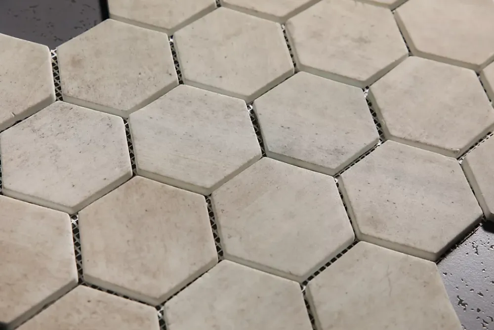 Ilcom Mosaïque Pour Pièce À Vivre|Mosaïque Pour Salle De Bains<Mosaïque de verre pressé antidérapant R11 pour salle de bain ou cuisine 43.5cm x 34.5cm - Taupe Stone Light Matt (0,15m²)