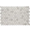 Ilcom Mosaïque de verre pressé antidérapant R11 sur maille pour salle de bain ou cuisine 52 cm x 34 cm - Hexa calacatta (0,166m²)- Mosaïque Pour Douche