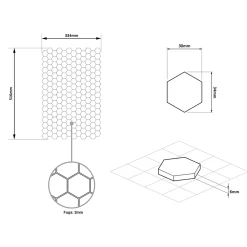 Ilcom Mosaïque de verre pressé antidérapant R11 sur maille pour salle de bain ou cuisine 52 cm x 34 cm - Hexa calacatta (0,166m²)- Mosaïque Pour Douche