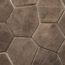 Ilcom Mosaïque de verre pressé antidérapant R11 sur maille pour salle de bain ou cuisine 41 cm x 26 cm - Hexa dark mat (0,09m²)- Mosaïque|Mosaïque Pour Wc