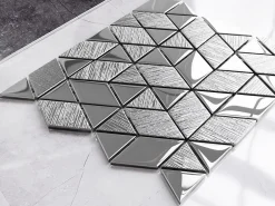 Ilcom Mosaïque Pour Salle De Bains|Mosaïque<Mosaïque de verre pour salle de bain ou cuisine 26x30cm - Scratched mirror