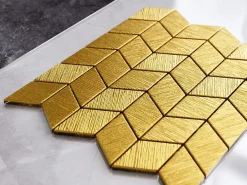 Ilcom Mosaïque de verre sur maille pour salle de bain ou cuisine Gold tulip - 26.5cm x 30.5cm- Mosaïque Pour Pièce À Vivre|Mosaïque