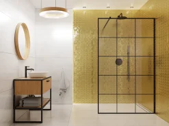 Ilcom Mosaïque de verre sur maille pour salle de bain ou cuisine Gold tulip - 26.5cm x 30.5cm- Mosaïque Pour Pièce À Vivre|Mosaïque