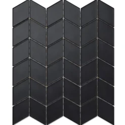 Ilcom Mosaïque de verre sur maille pour salle de bain ou cuisine Black Panther - 26.5cm x 30.5cm- Mosaïque Pour Wc