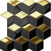 Ilcom Mosaïque Pour Wc<Mosaïque de verre sur maille pour salle de bain ou cuisine Black mirror - 26.5cm x 30.5cm