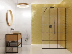 Ilcom Mosaïque de verre sur maille pour salle de bain ou cuisine Gold lake - 26,5cm x 30,5cm- Mosaïque Pour Pièce À Vivre|Mosaïque Pour Wc