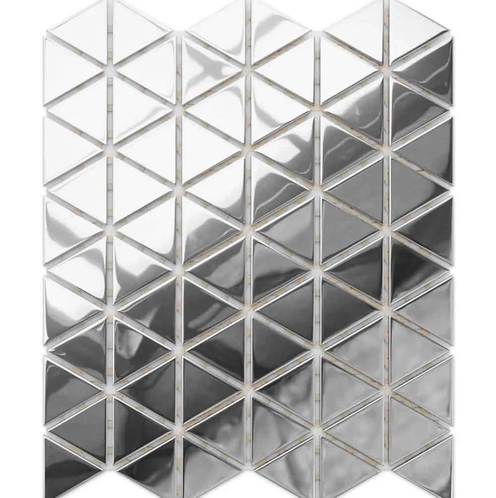 Ilcom Mosaïque Pour Salle De Bains|Mosaïque Pour Pièce À Vivre<Mosaïque de verre sur maille pour salle de bain ou cuisine 26,3 x 30,3 cm - Mirror Reflection