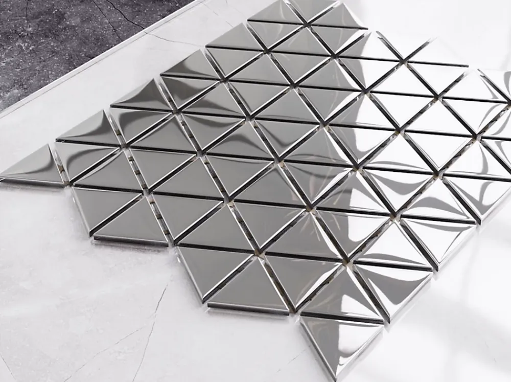 Ilcom Mosaïque Pour Salle De Bains|Mosaïque Pour Pièce À Vivre<Mosaïque de verre sur maille pour salle de bain ou cuisine 26,3 x 30,3 cm - Mirror Reflection