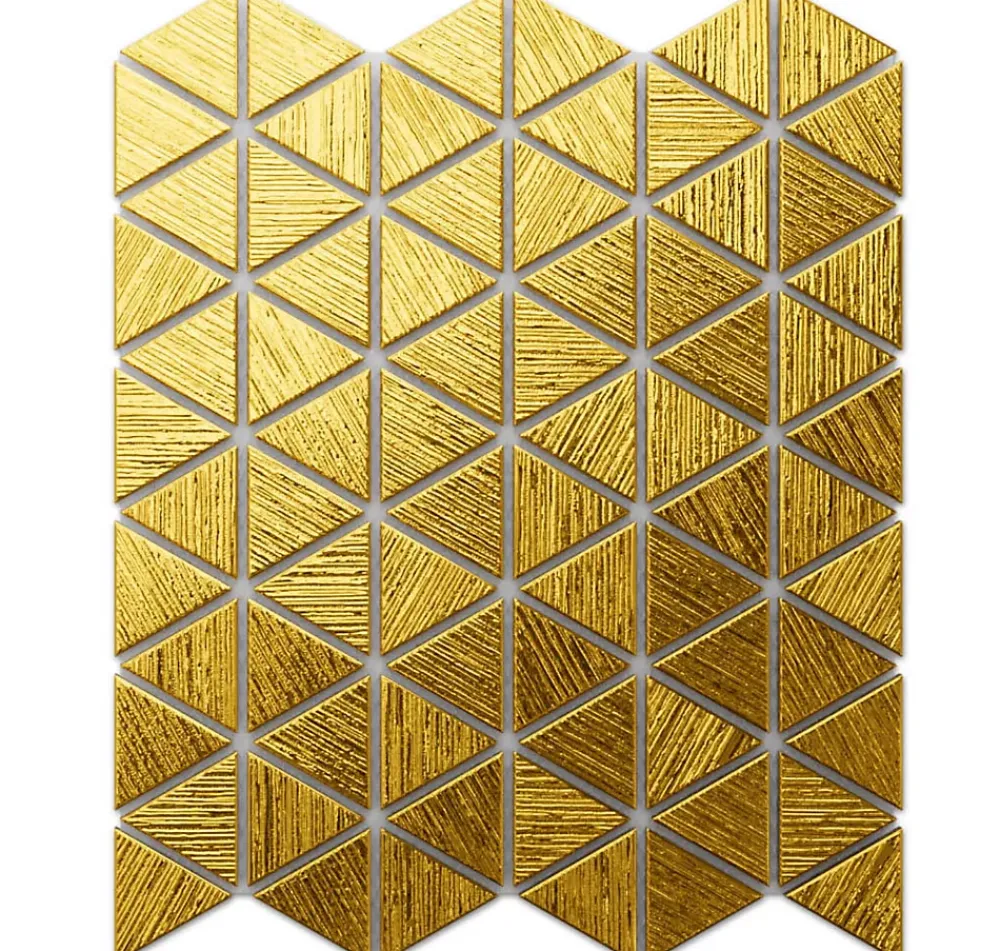 Ilcom Mosaïque Pour Pièce À Vivre|Mosaïque Pour Wc<Mosaïque de verre sur maille pour salle de bain ou cuisine 26,3 x 30,3 cm - GOLDEN TOTEM