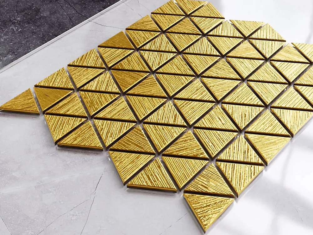 Ilcom Mosaïque Pour Pièce À Vivre|Mosaïque Pour Wc<Mosaïque de verre sur maille pour salle de bain ou cuisine 26,3 x 30,3 cm - GOLDEN TOTEM