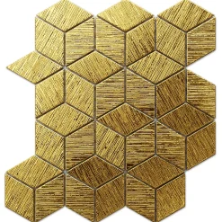 Ilcom Mosaïque de verre sur maille pour salle de bain ou cuisine Gold eagle - 26.5cm x 30.5cm- Mosaïque Pour Salle De Bains|Mosaïque