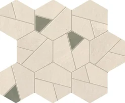 Ro'Ma Carrelage Mosaïque effet Béton Beige Ivoire Hexa Verde 28,5x25x0,9 cm Mat Vetrano - Mur intérieur (vendu par carton de 0,428 m²) - RO'MA CAR- Mosaïque Pour Pièce À Vivre
