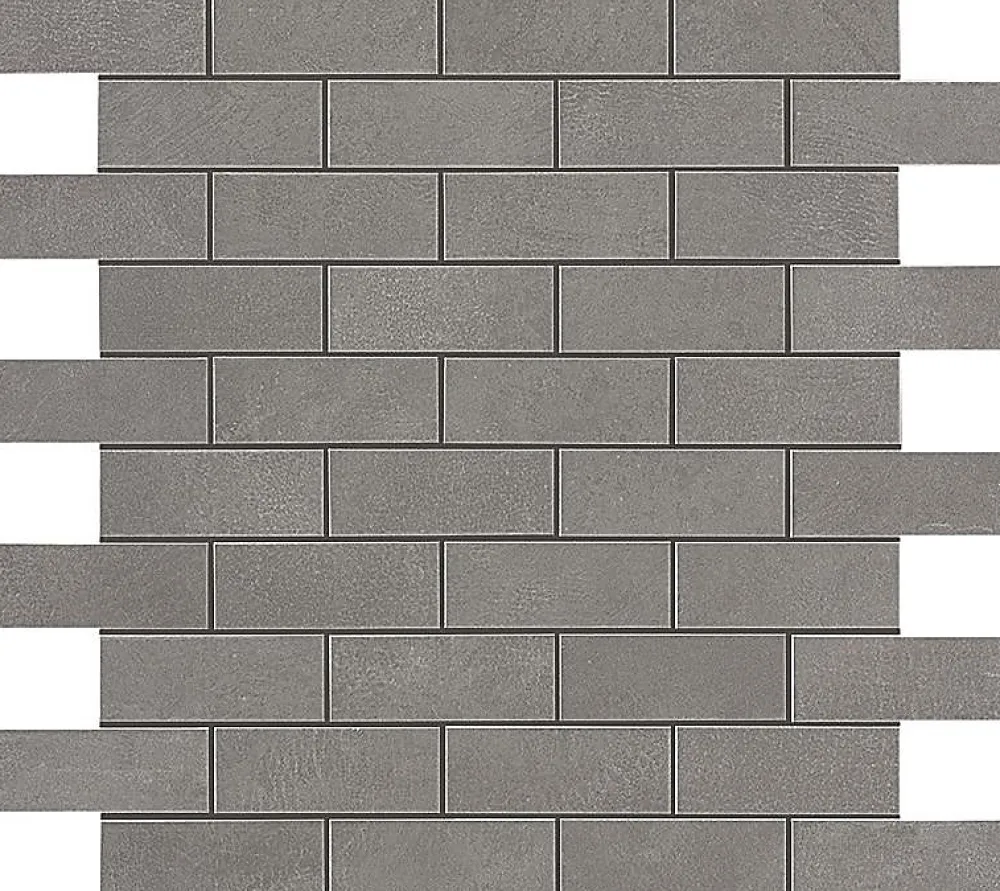 Ro'Ma Carrelage Mosaïque effet Béton Gris Ombre 7,5x2,9 cm Brick 30,5x30,5x0,85 cm Mat Gravino - Mur intérieur (vendu par carton de 0,558 m²) - RO- Mosaïque Pour Pièce À Vivre|Mosaïque Pour Wc