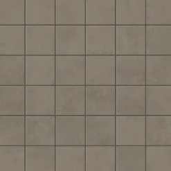 Ro'Ma Carrelage Mosaïque effet Béton Gris Terre 4,8x4,8 cm Quadra 30x30x0,9 cm Mat Vetrano - Sol et mur intérieur (vendu par carton de 0,9 m²) - R- Mosaïque Pour Pièce À Vivre|Mosaïque Pour Wc