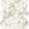 Ro'Ma Carrelage Mosaïque effet Marbre Blanc Calacatta Sublime Hexa 46,6x40,3x0,9 cm Brillant Orsiano - Mur intérieur (vendu par carton de 0,75 m²)- Mosaïque Pour Pièce À Vivre