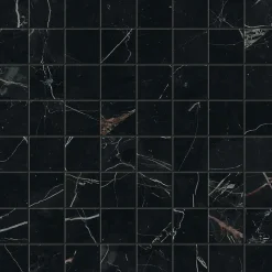 Ro'Ma Carrelage Mosaïque<Mosaïque effet Marbre Noir Scuro 3,5x3,5 cm Quadra 30x30x0,9 cm Mat Magnaro - Sol et mur intérieur (vendu par carton de 0,9 m²) -