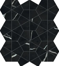 Ro'Ma Carrelage Mosaïque Pour Pièce À Vivre|Mosaïque Pour Wc<Mosaïque effet Marbre Noir Impérial Hexa 46,6x40,3x0,9 cm Brillant Orsiano - Mur intérieur (vendu par carton de 0,75 m²) - RO'MA C